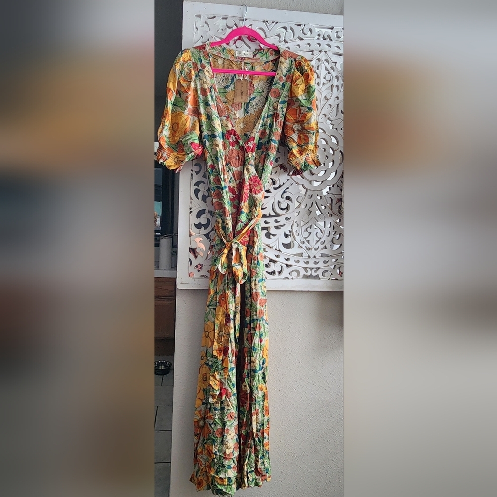 SOPHIA NATURAL LIFE MAXI FLORAL WRAP DRESS NWT SIZE MEDIUM - Picture 10 of 15